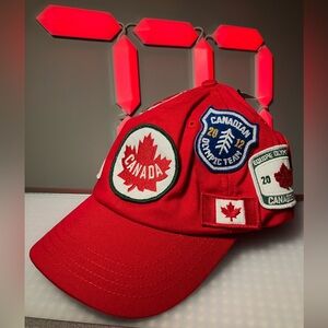 Rare Vintage 2012 Canada Olympics Hudson Bay multi patch strap-back hat